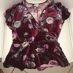 Love Fire Floral Suede Top, medium